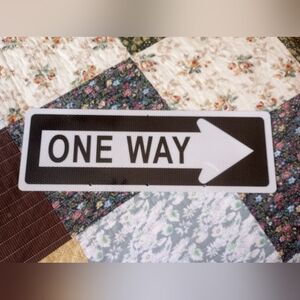 One Way Sign - Black and White